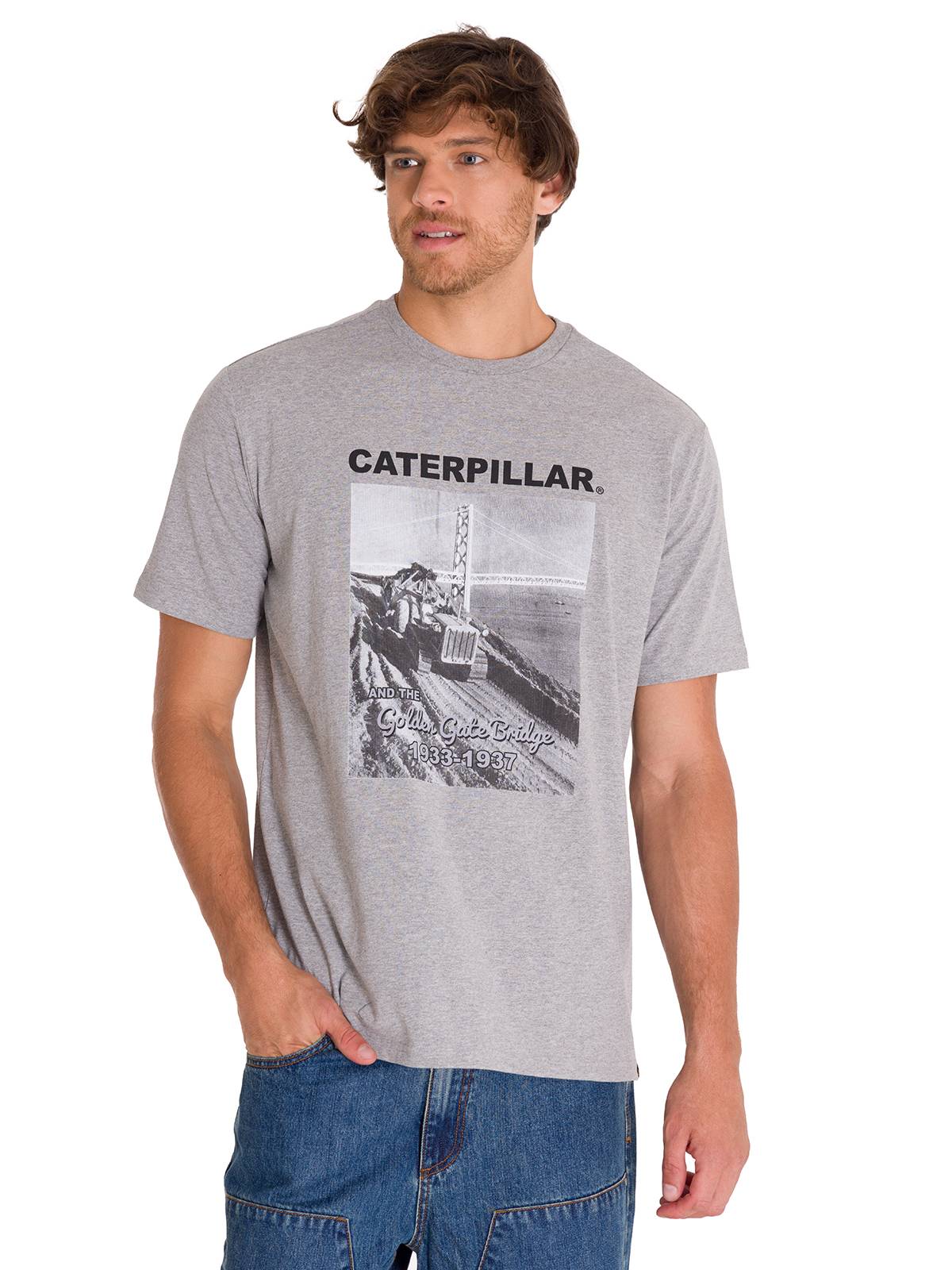 Polera Manga Corta Casual Hombre PROJECTS GRAPHIC TEE Blanca Cat