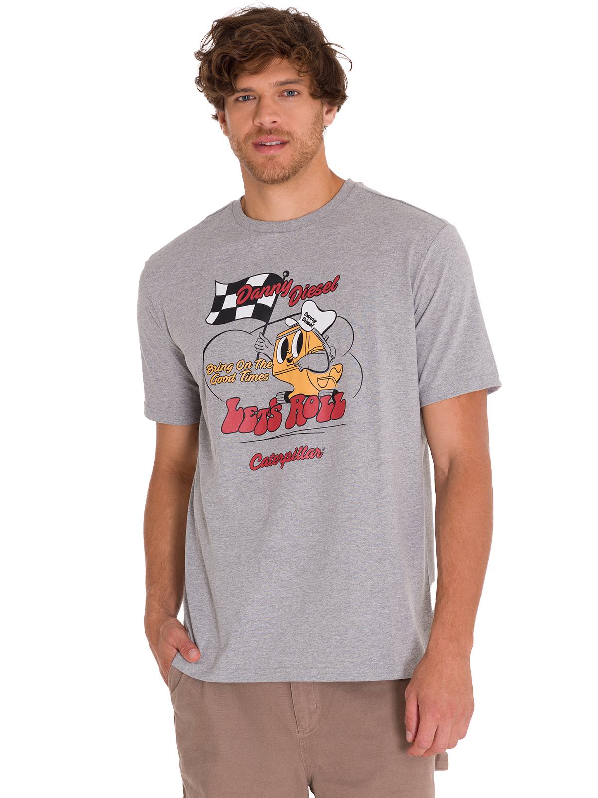 Polera Manga Corta Casual Hombre RETRO DANNY DIESEL GRAPHIC TEE Gris Cat