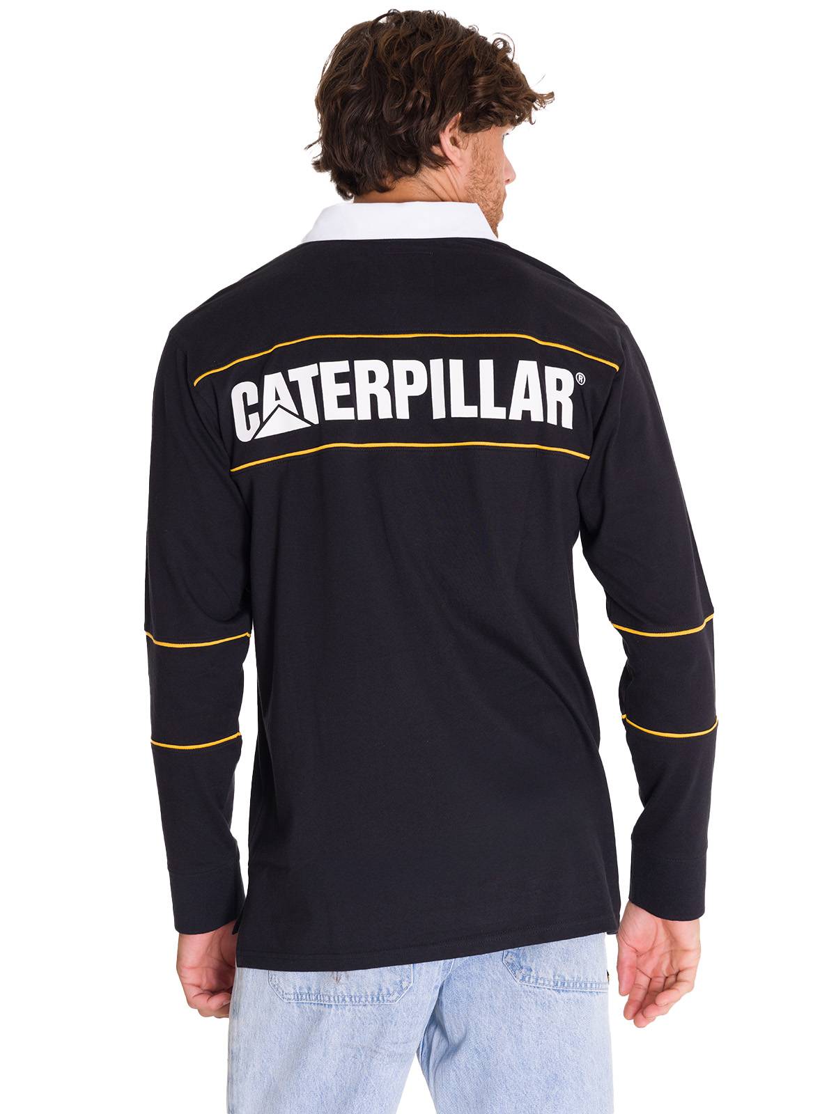 Polera Manga Larga Hombre LIGHTWEIGHT RUGBY L/S Negra Cat