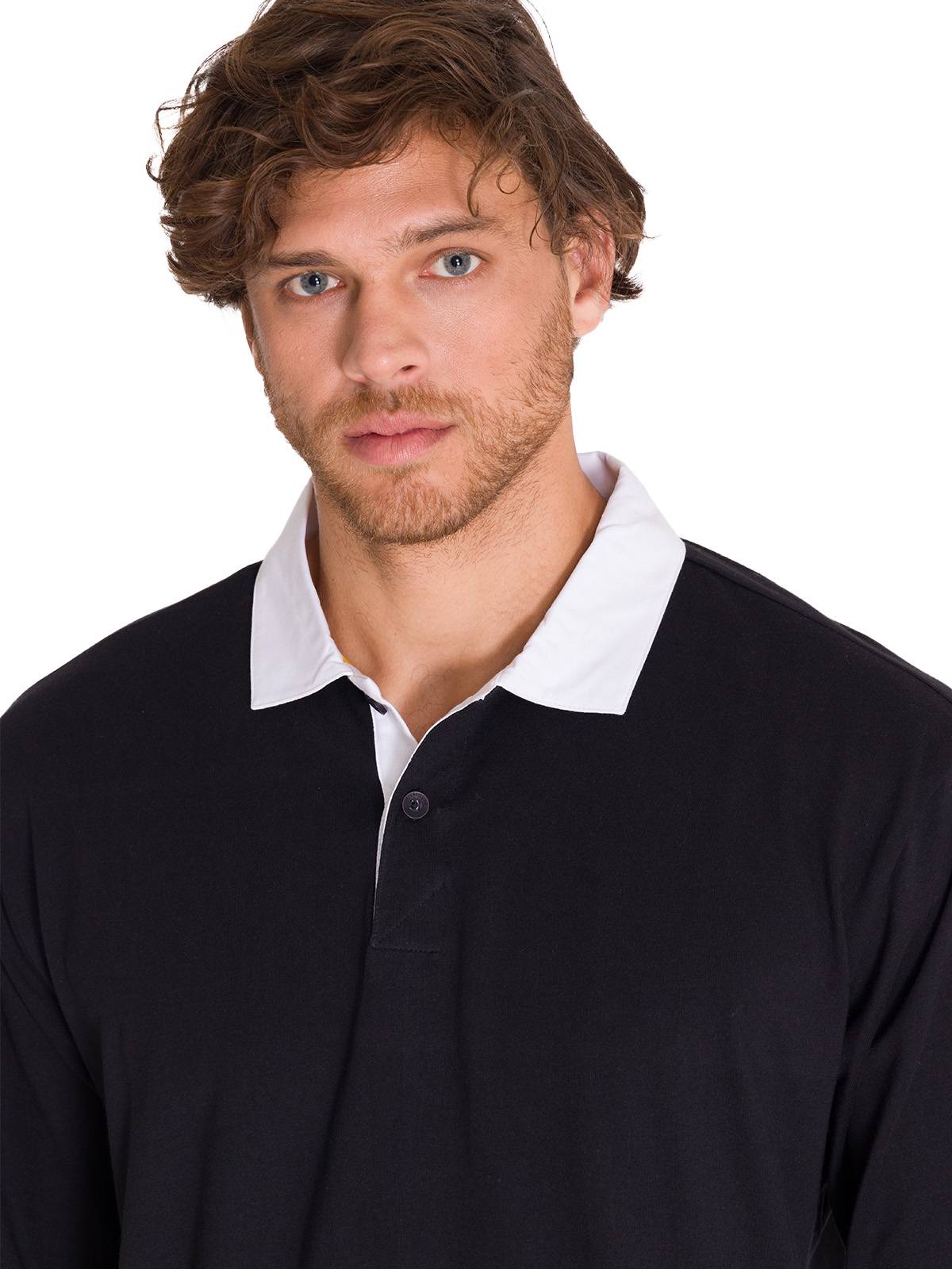 Polera Manga Larga Hombre LIGHTWEIGHT RUGBY L/S Negra Cat