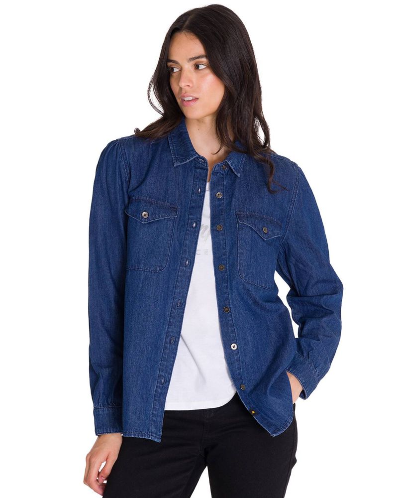 Camisa-Manga-Larga-Casual-Mujer-DENIM-RELAXED-L-S-Azul-Cat