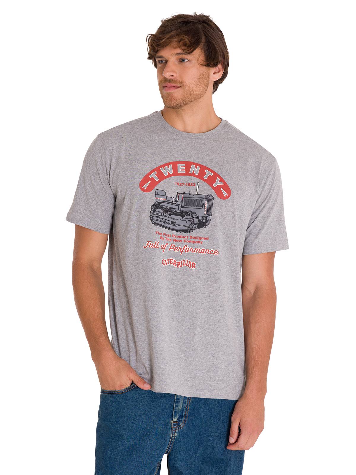 Polera Manga Corta Casual Hombre PROJECTS GRAPHIC TEE Gris Cat