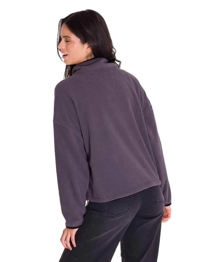 Polar-Manga-Larga-Mujer-BOXY-OVERSIZED-HALF-ZIP-FLEECE-Gris-Oscuro-Cat