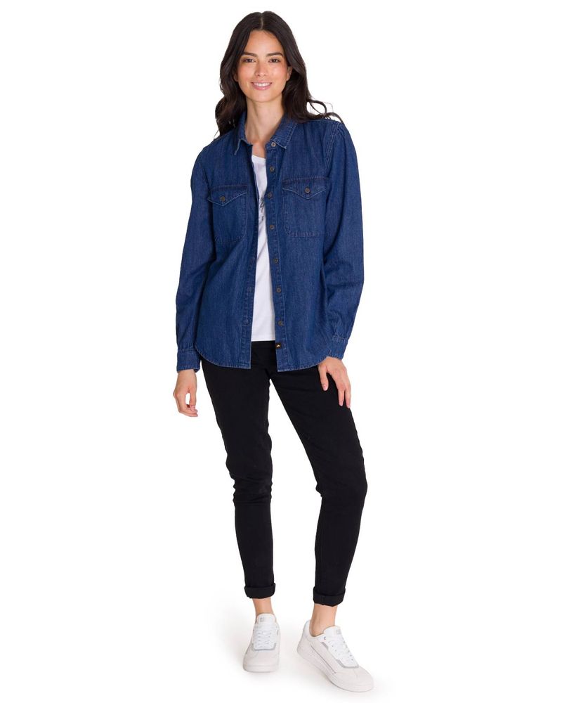 Camisa-Manga-Larga-Casual-Mujer-DENIM-RELAXED-L-S-Azul-Cat