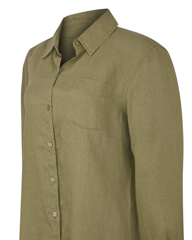 Blusa-Lino-Organico-Mujer-Lirio-Verde-Rockford
