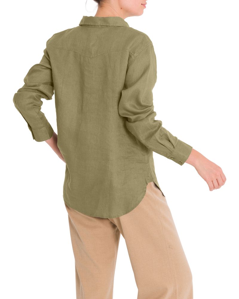 Blusa-Lino-Organico-Mujer-Lirio-Verde-Rockford