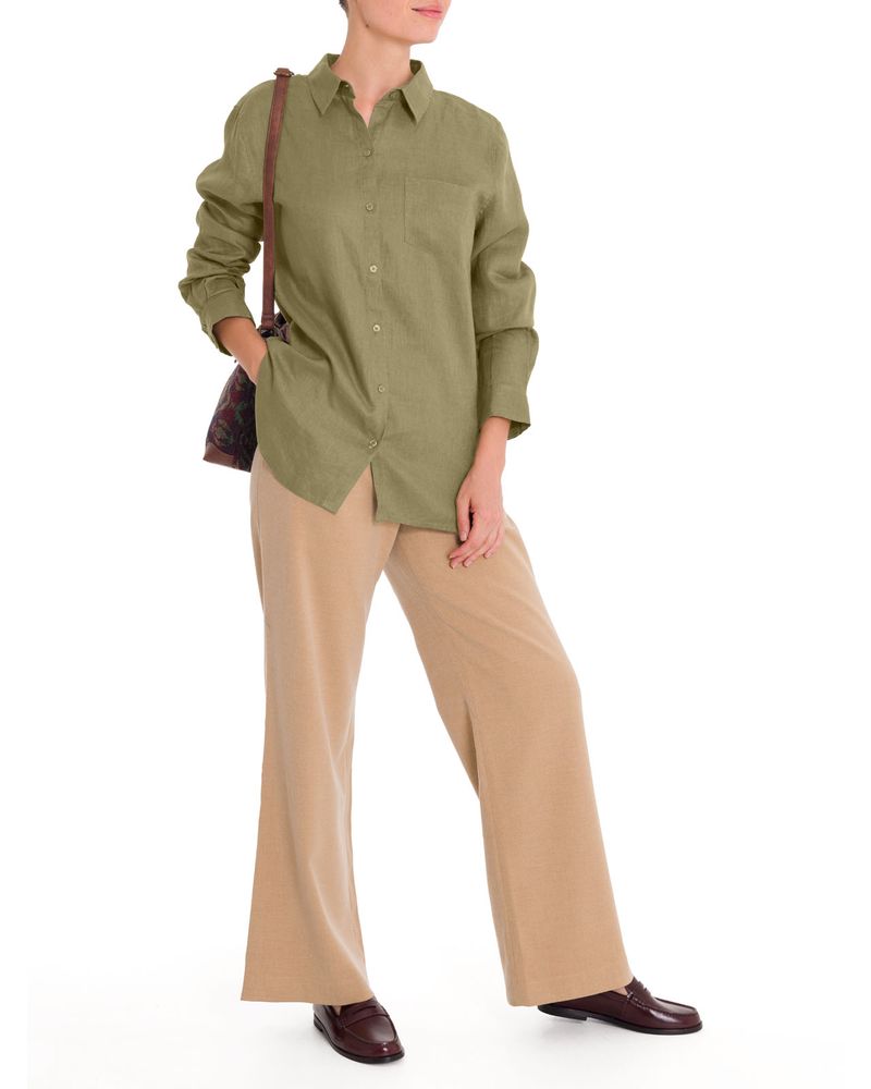Blusa-Lino-Organico-Mujer-Lirio-Verde-Rockford
