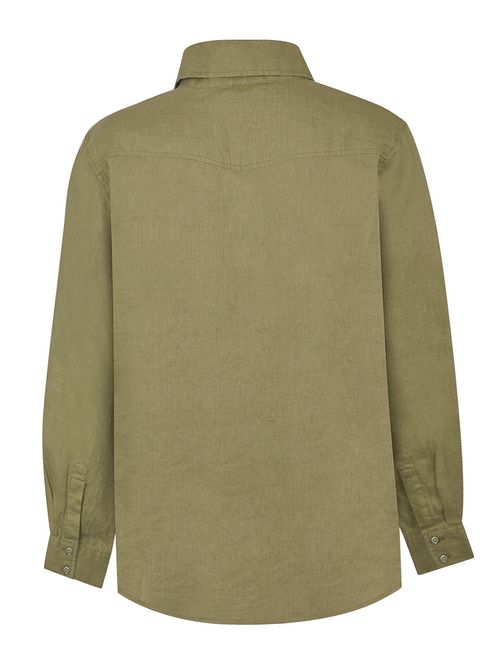 Blusa Lino Orgánico Mujer Lirio Verde Rockford