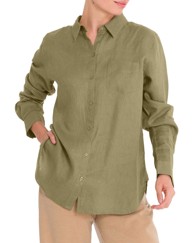 Blusa-Lino-Organico-Mujer-Lirio-Verde-Rockford
