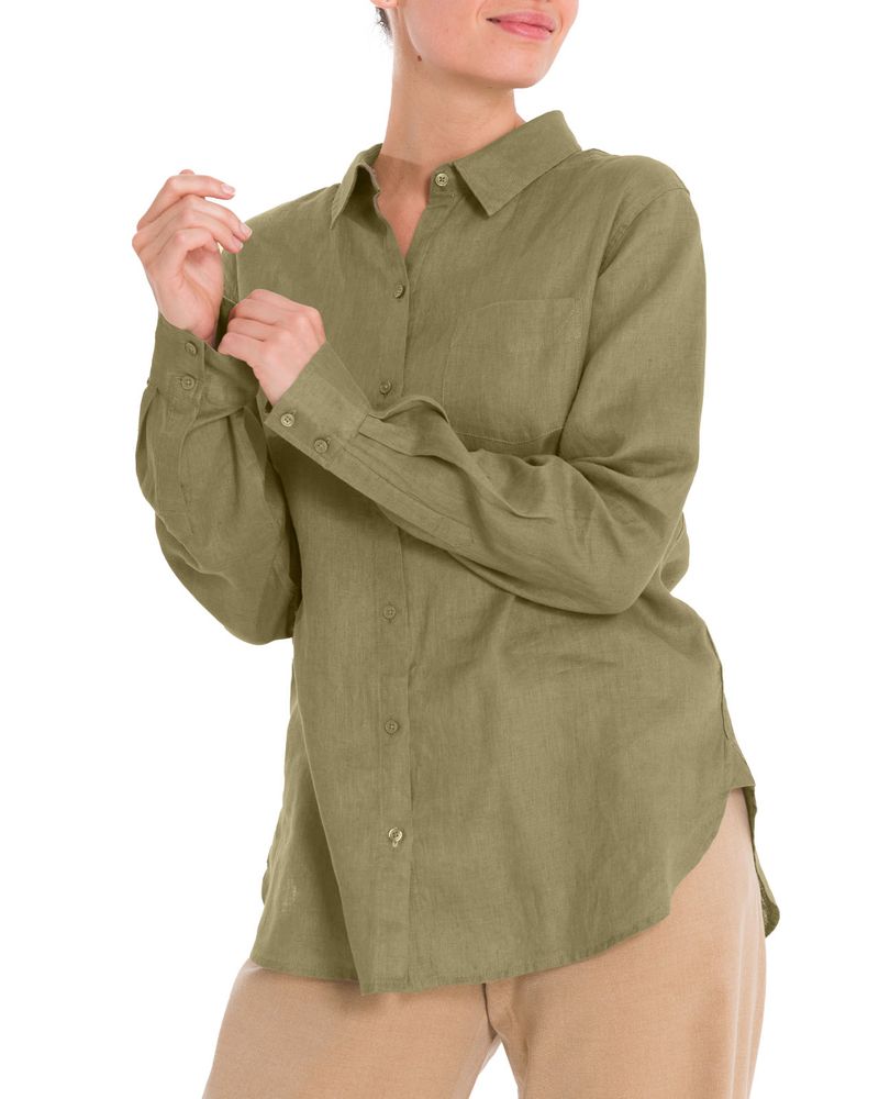 Blusa-Lino-Organico-Mujer-Lirio-Verde-Rockford