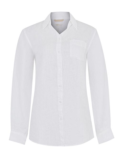 Blusa Lino Orgánico Mujer Lirio Blanco Rockford