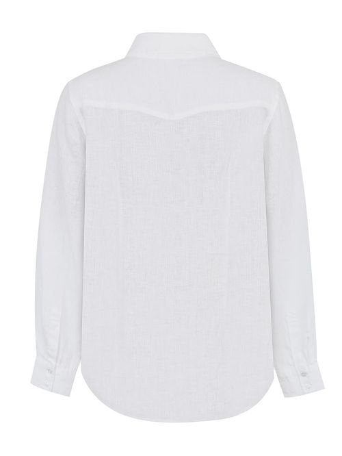 Blusa Lino Orgánico Mujer Lirio Blanco Rockford