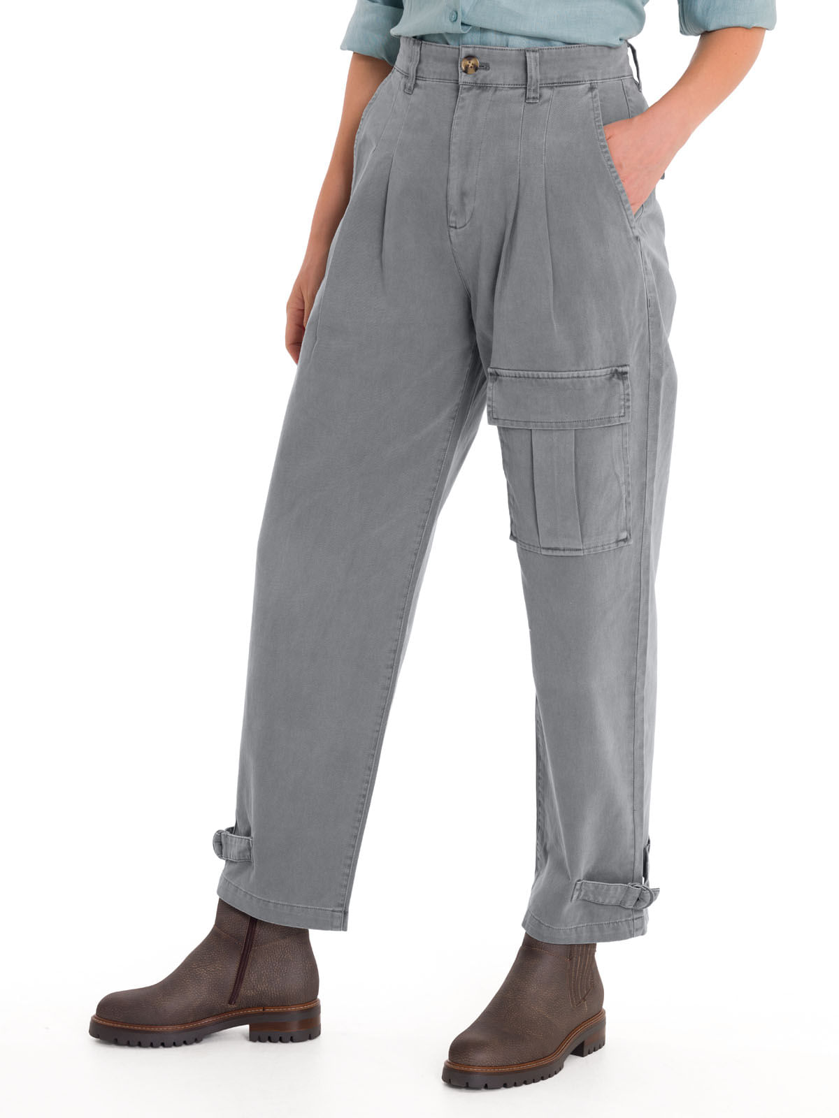 Pantalón Algodón Orgánico Mujer Mavecure Gris Rockford