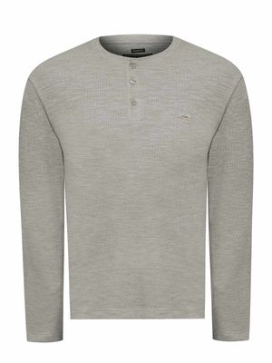 Polera Algodón Orgánico Hombre Wafle Gris Rockford