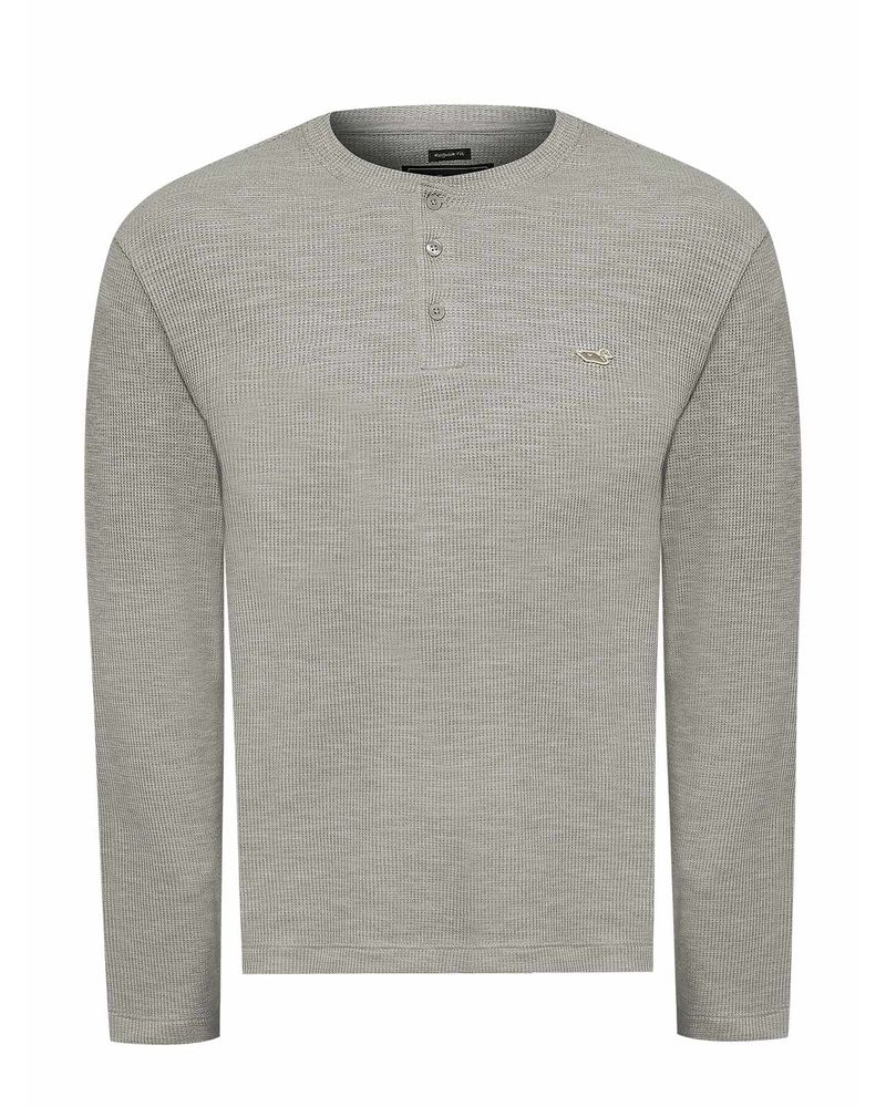 Polera-Algodon-Organico-Hombre-Wafle-Gris-Rockford