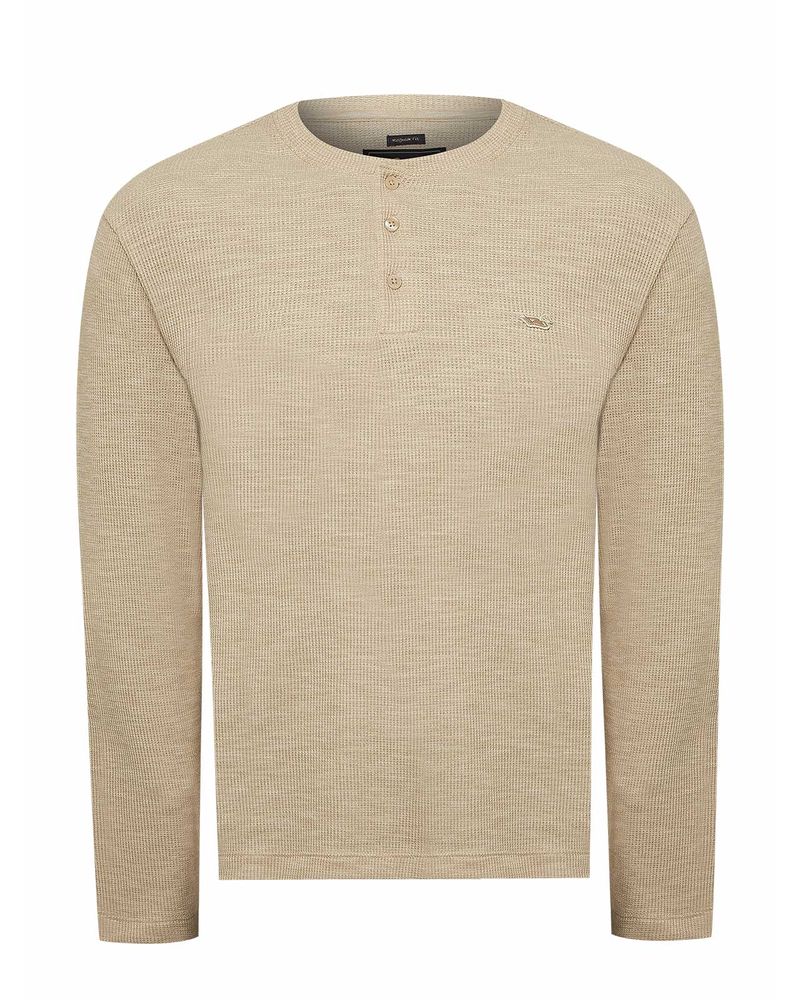 Polera-Algodon-Organico-Hombre-Wafle-Beige-Rockford
