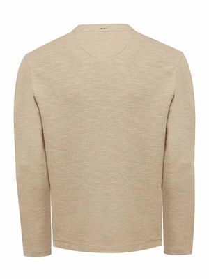 Polera Algodón Orgánico Hombre Wafle Beige Rockford