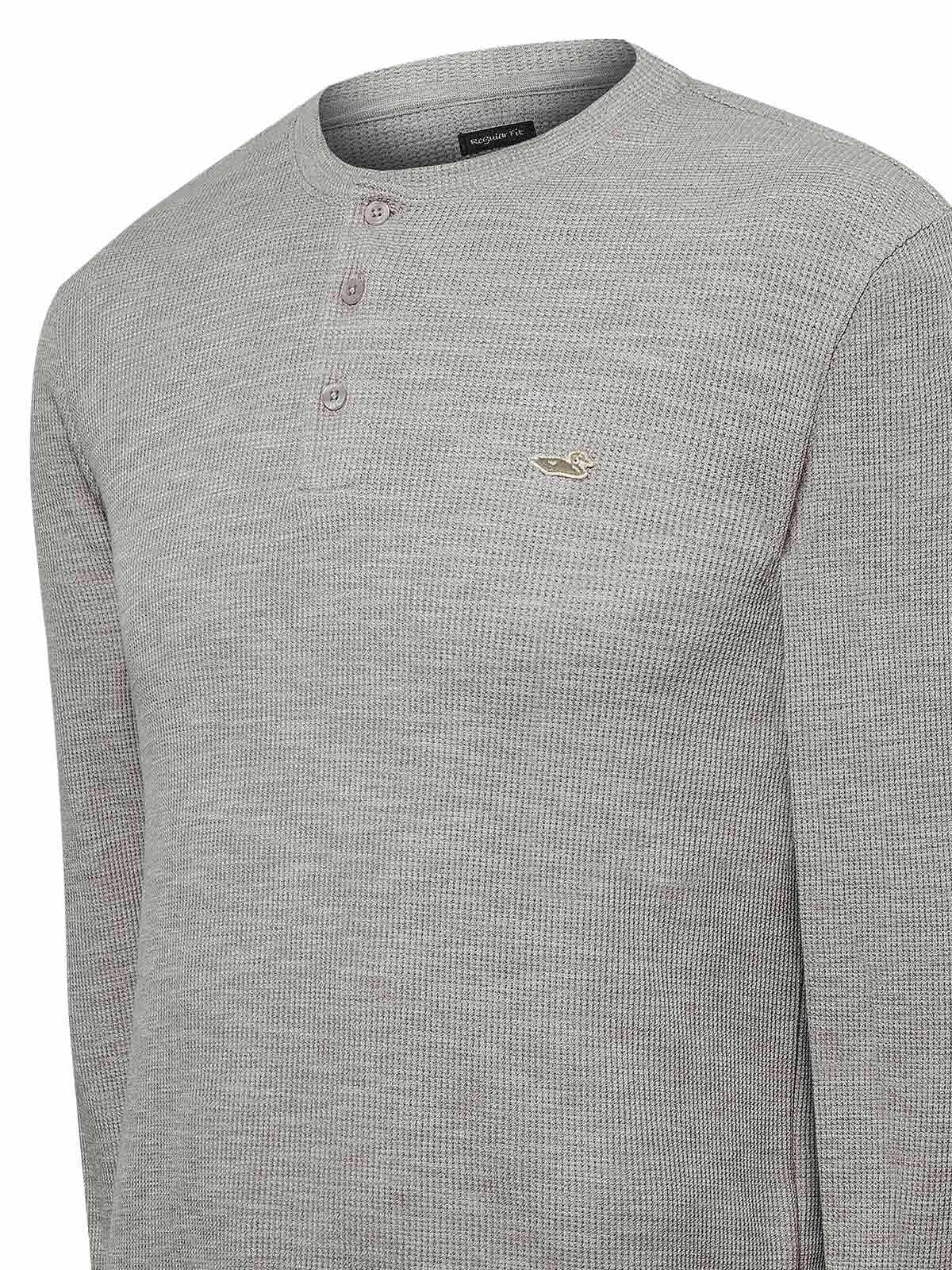 Polera Algodón Orgánico Hombre Wafle Gris Rockford