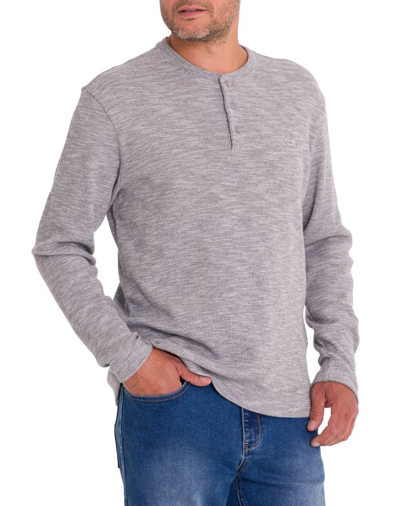 Polera-Algodon-Organico-Hombre-Wafle-Gris-Rockford