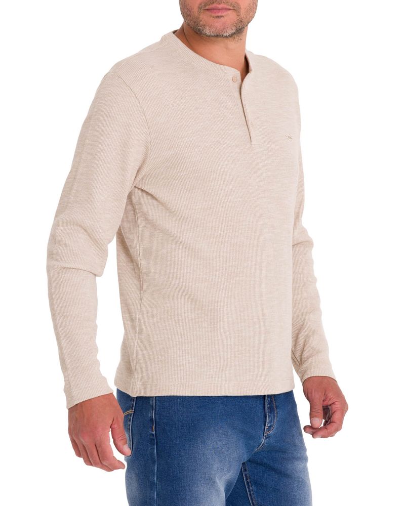 Polera-Algodon-Organico-Hombre-Wafle-Beige-Rockford