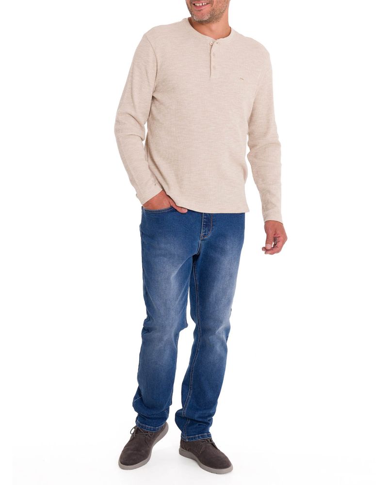 Polera-Algodon-Organico-Hombre-Wafle-Beige-Rockford