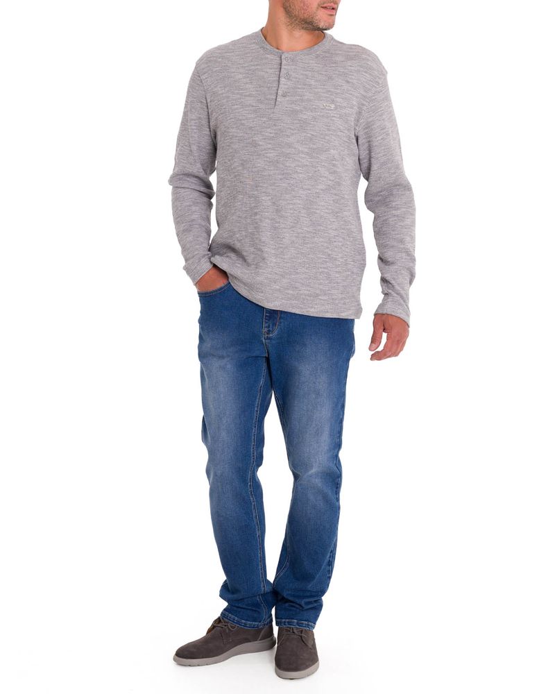 Polera-Algodon-Organico-Hombre-Wafle-Gris-Rockford