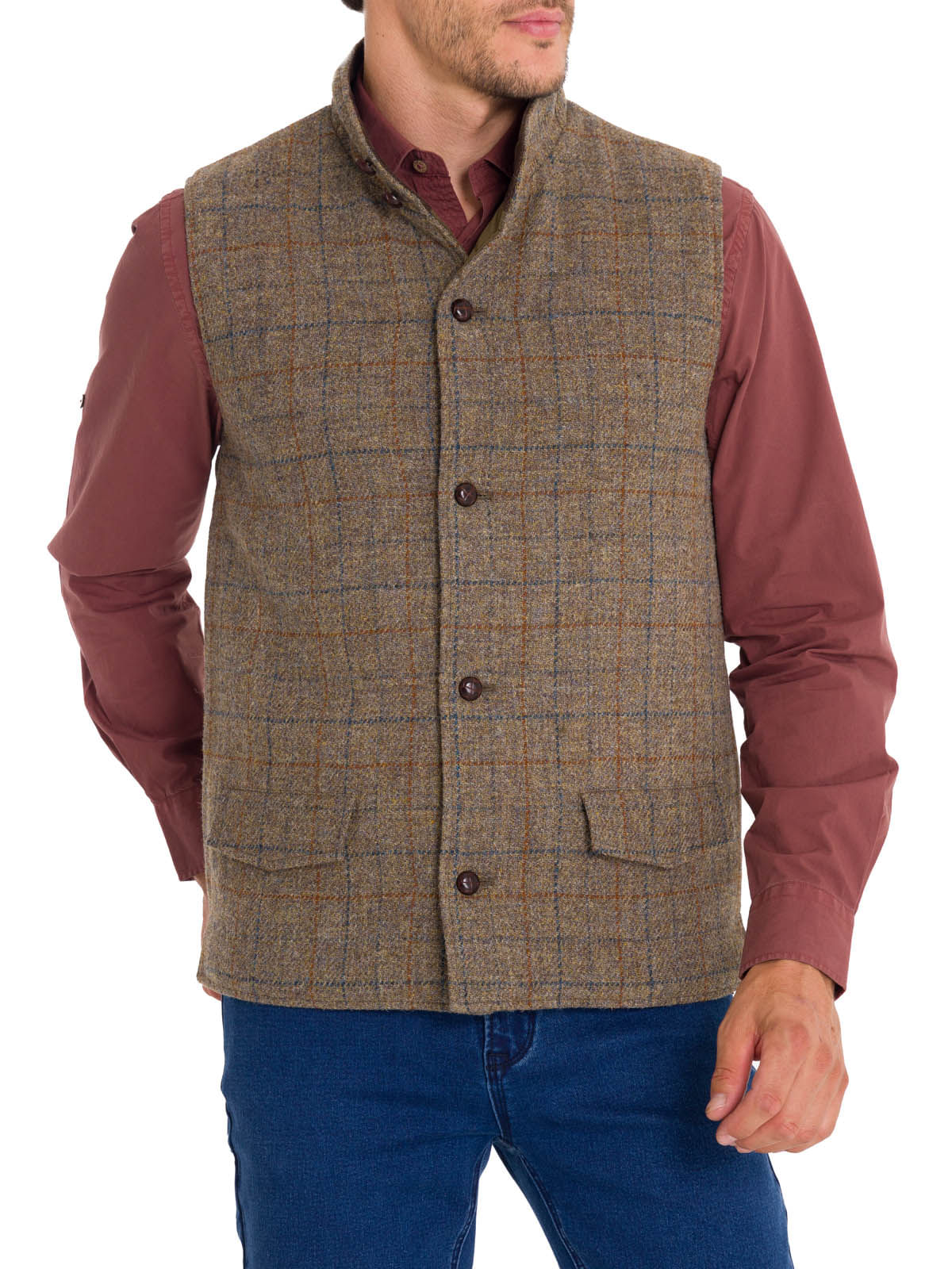 Chaqueta Harris Tweed Hombre Square Azul Rockford