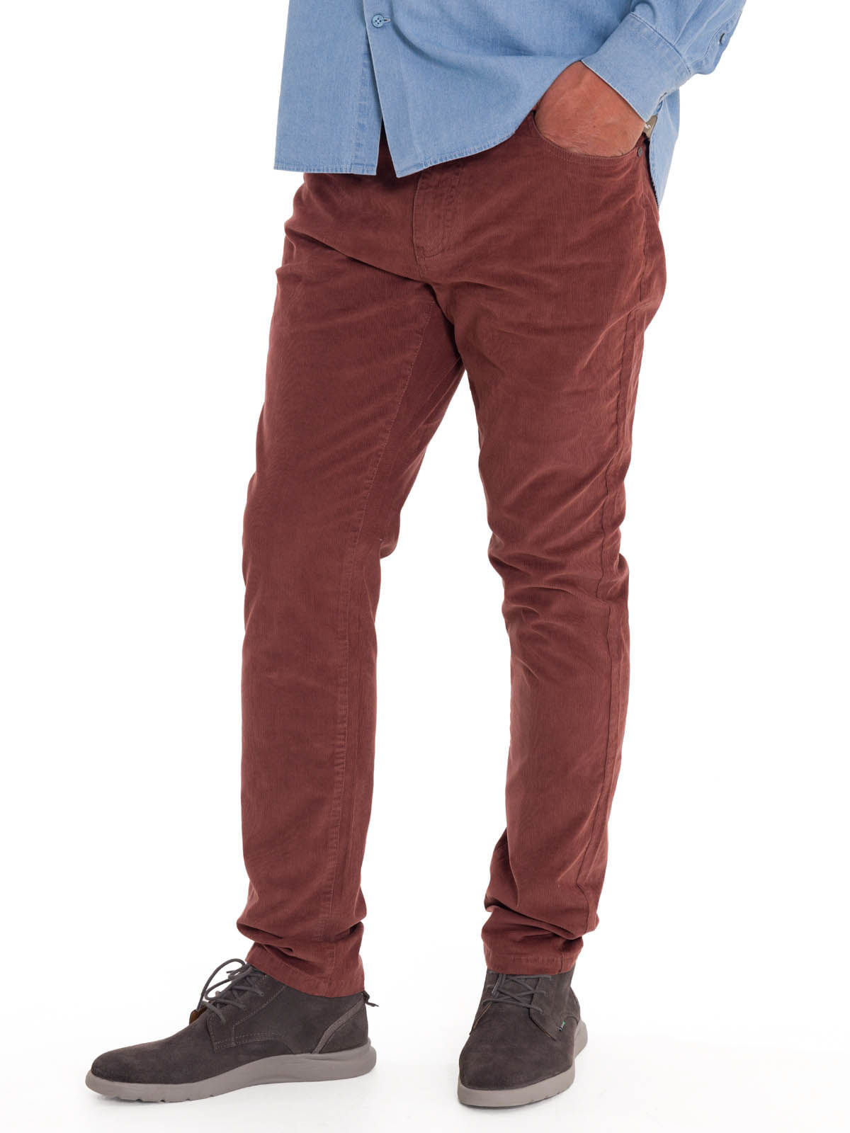 Pantalón Natural Flex Hombre Corduroy Rojo Rockford