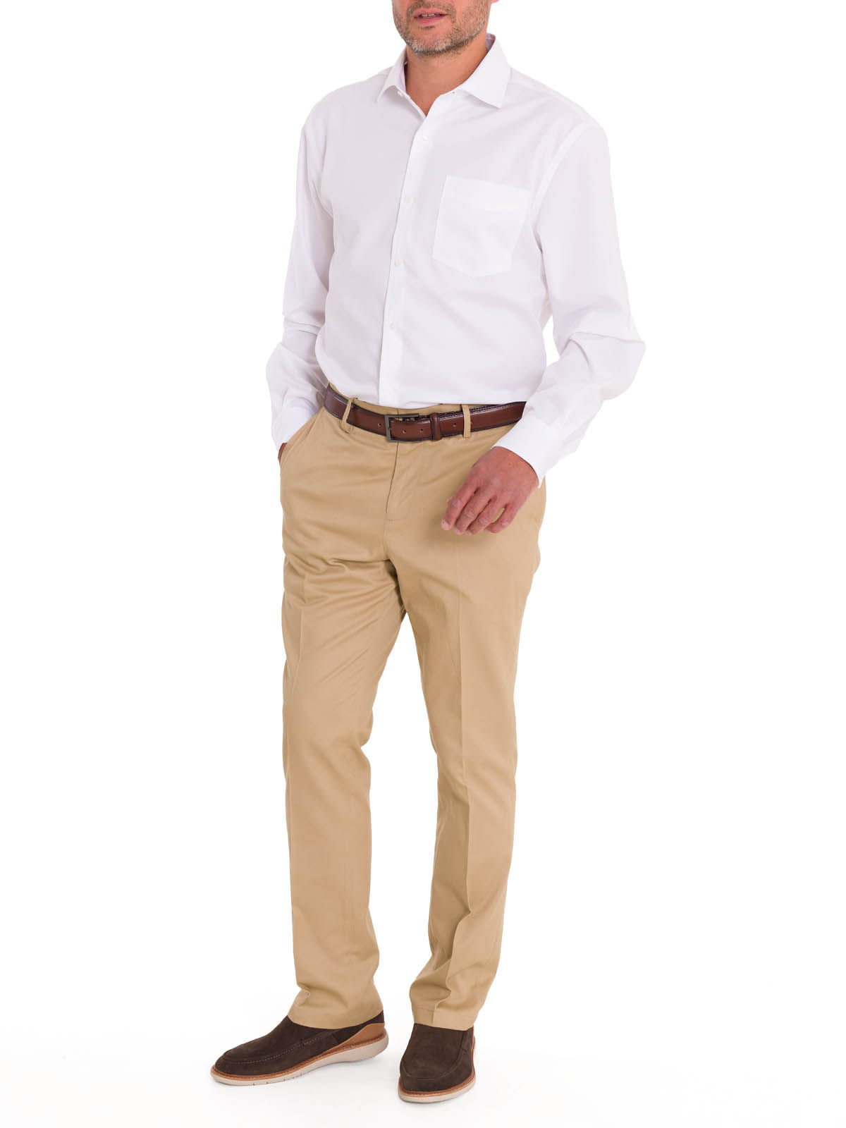 Camisa Cuello Italiano Hombre Easysolid Blanco Rockford