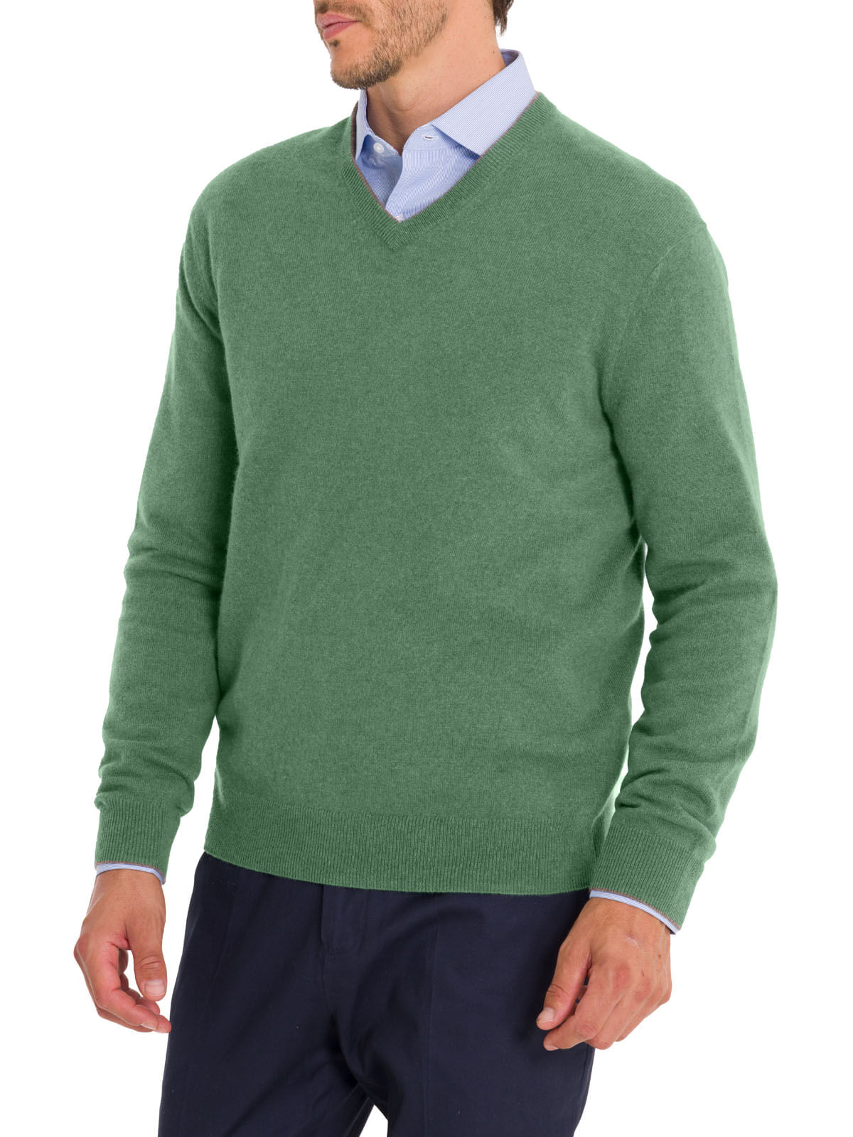 Sweater Cashmere Hombre Cash V Verde Rockford