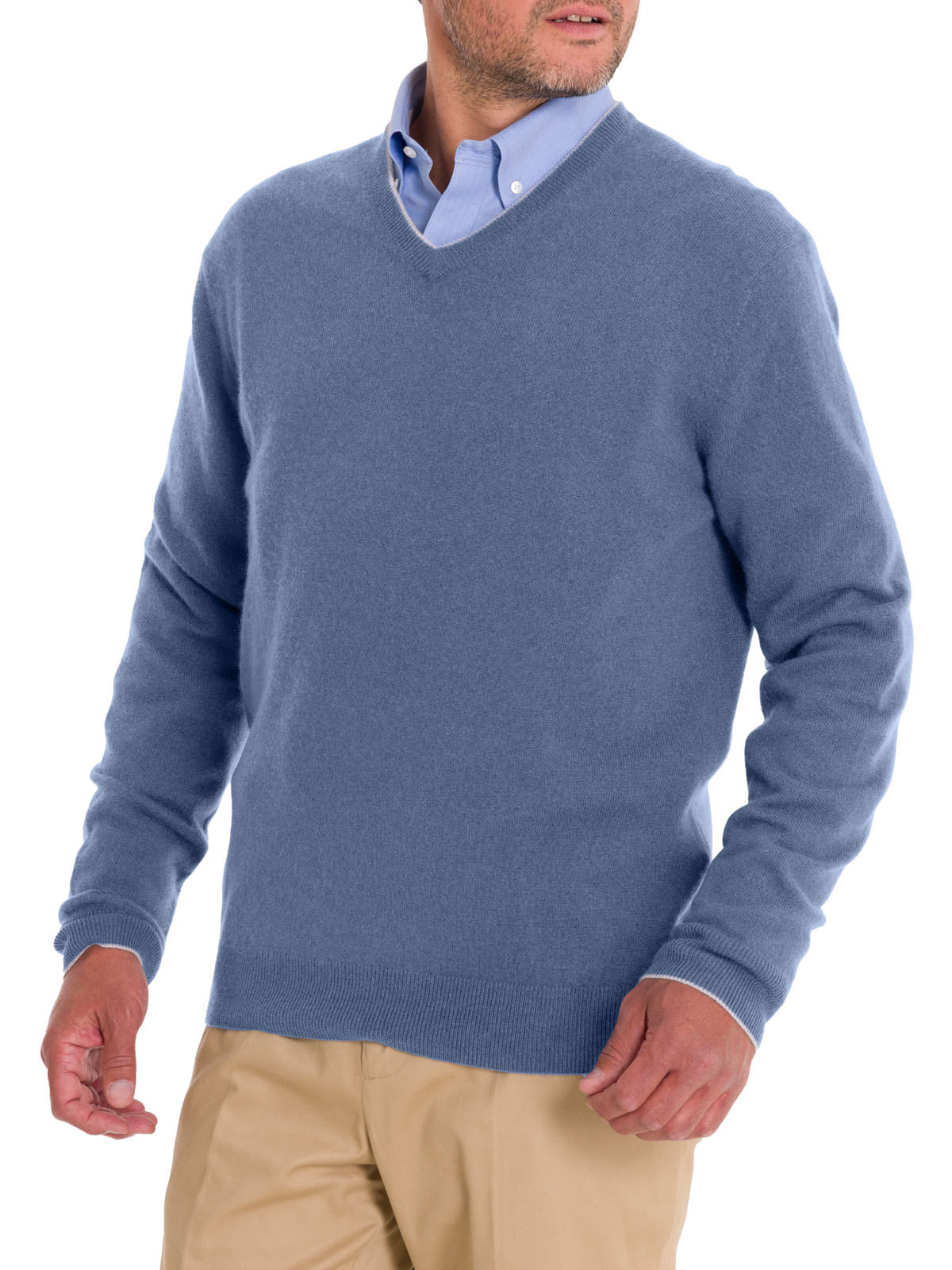 Sweater Cashmere Hombre Cash V Azul Rockford