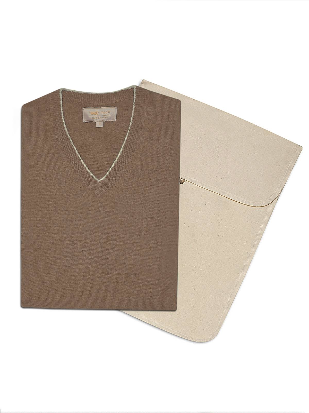 Sweater Cashmere Hombre Cash V Café Rockford