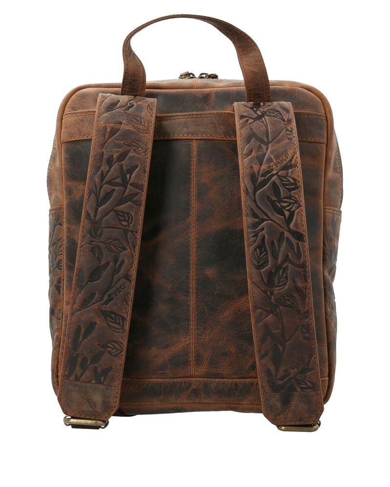 Mochila-Cuero-Mujer-Oh-Flower-Backbag-Chocolate-Rockford