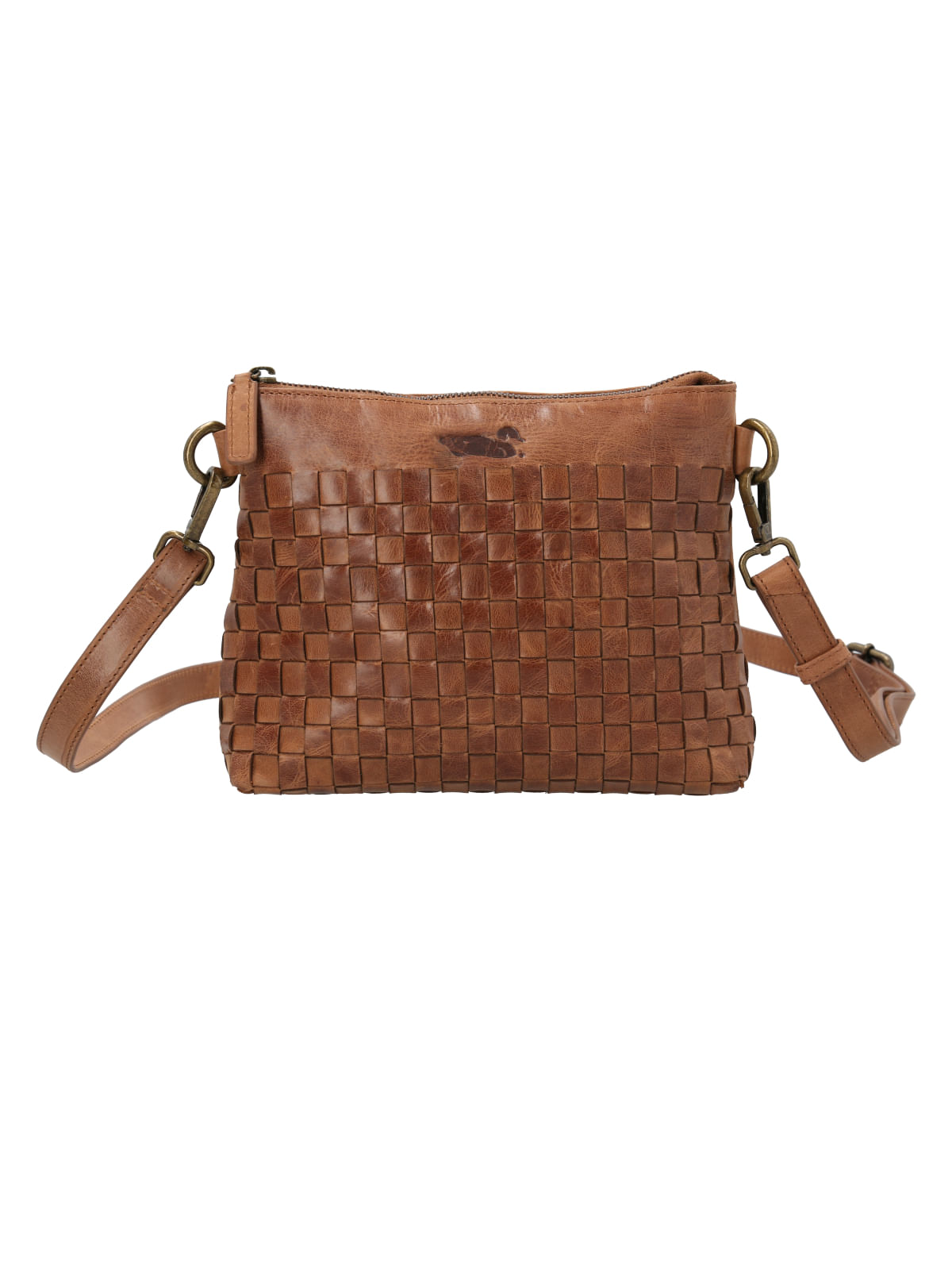 Cartera Cuero Mujer Fd Braid Cross Tan Rockford