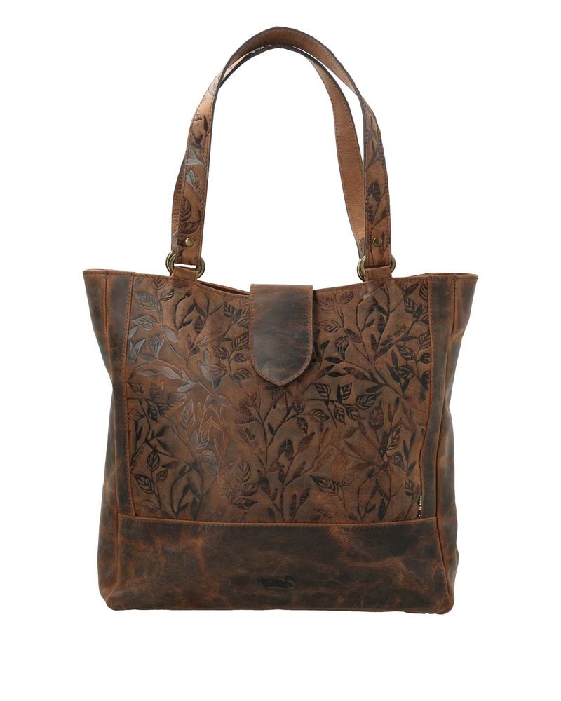 Cartera-Cuero-Mujer-Oh-Flower-Tote-Chocolate-Rockford