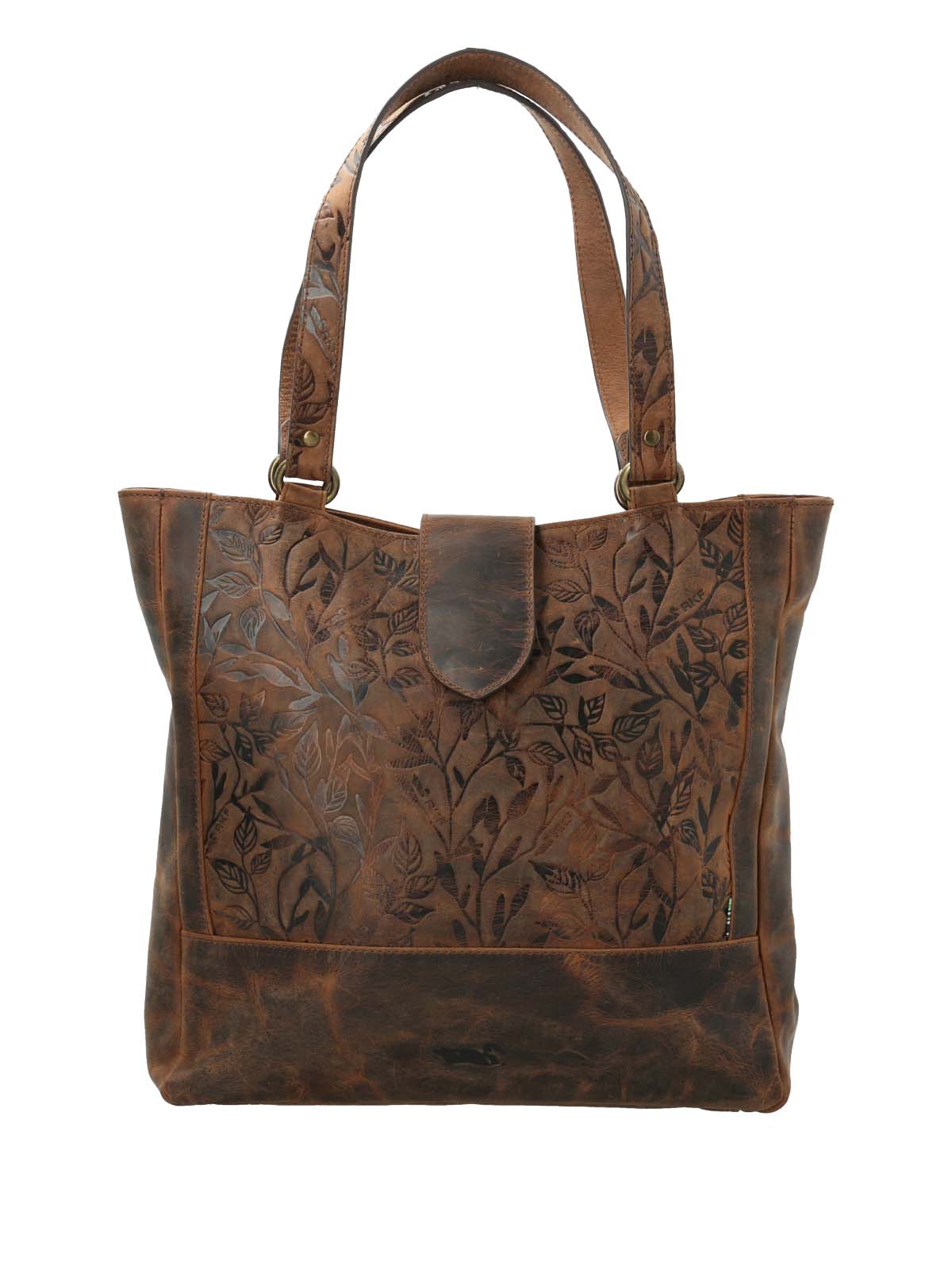 Cartera Cuero Mujer Oh Flower Tote Chocolate Rockford