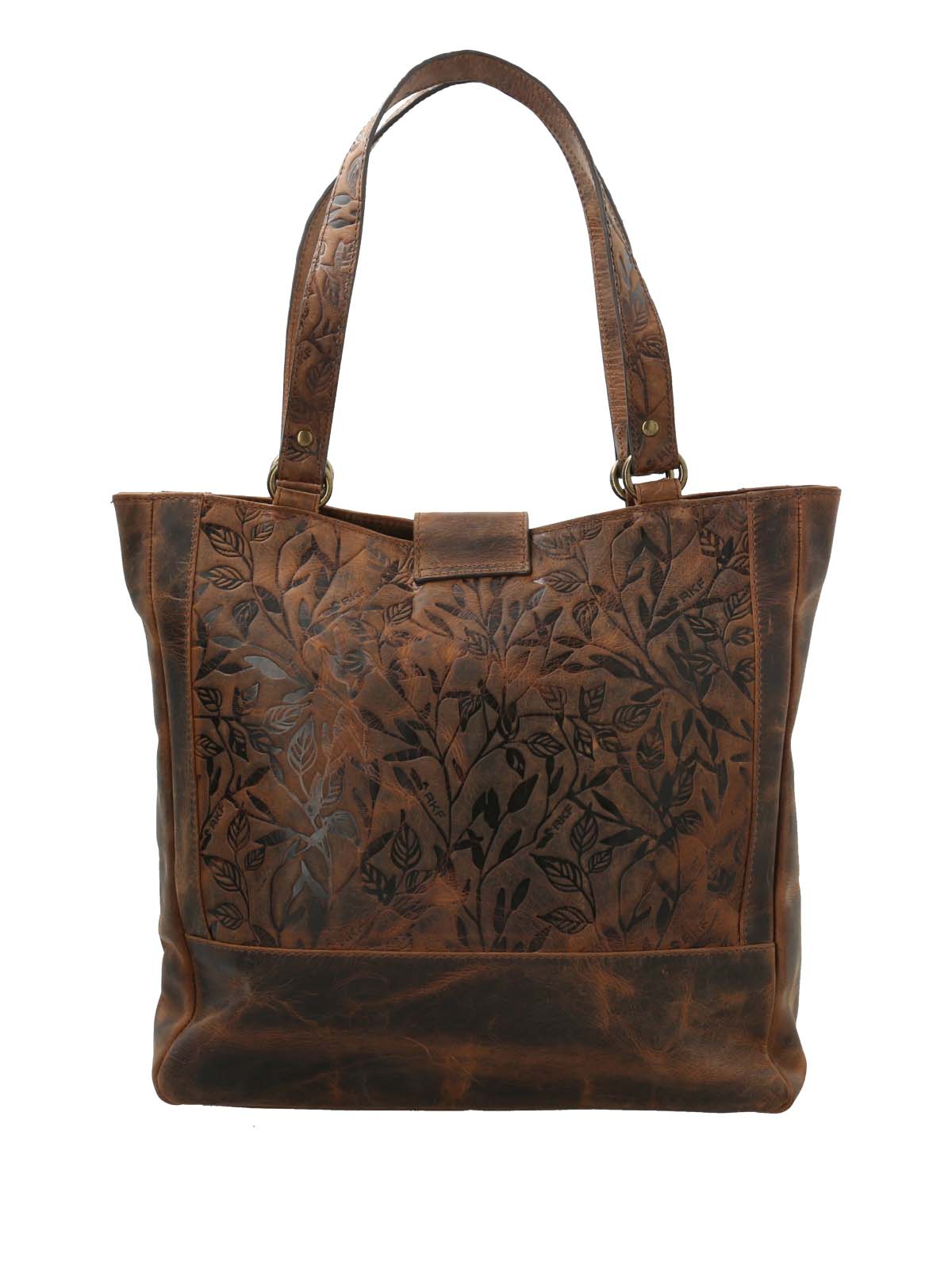 Cartera Cuero Mujer Oh Flower Tote Chocolate Rockford