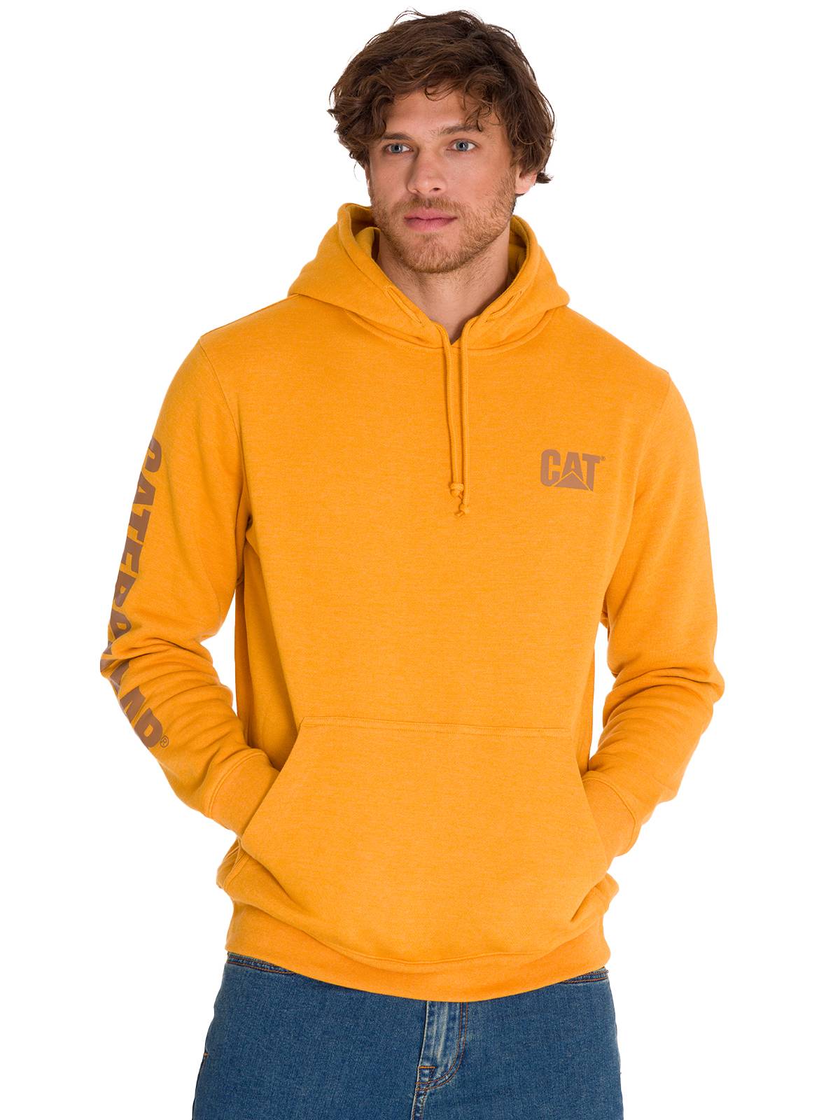 Polerón Manga Larga Hombre Trademark Banner Hooded Mostaza Cat