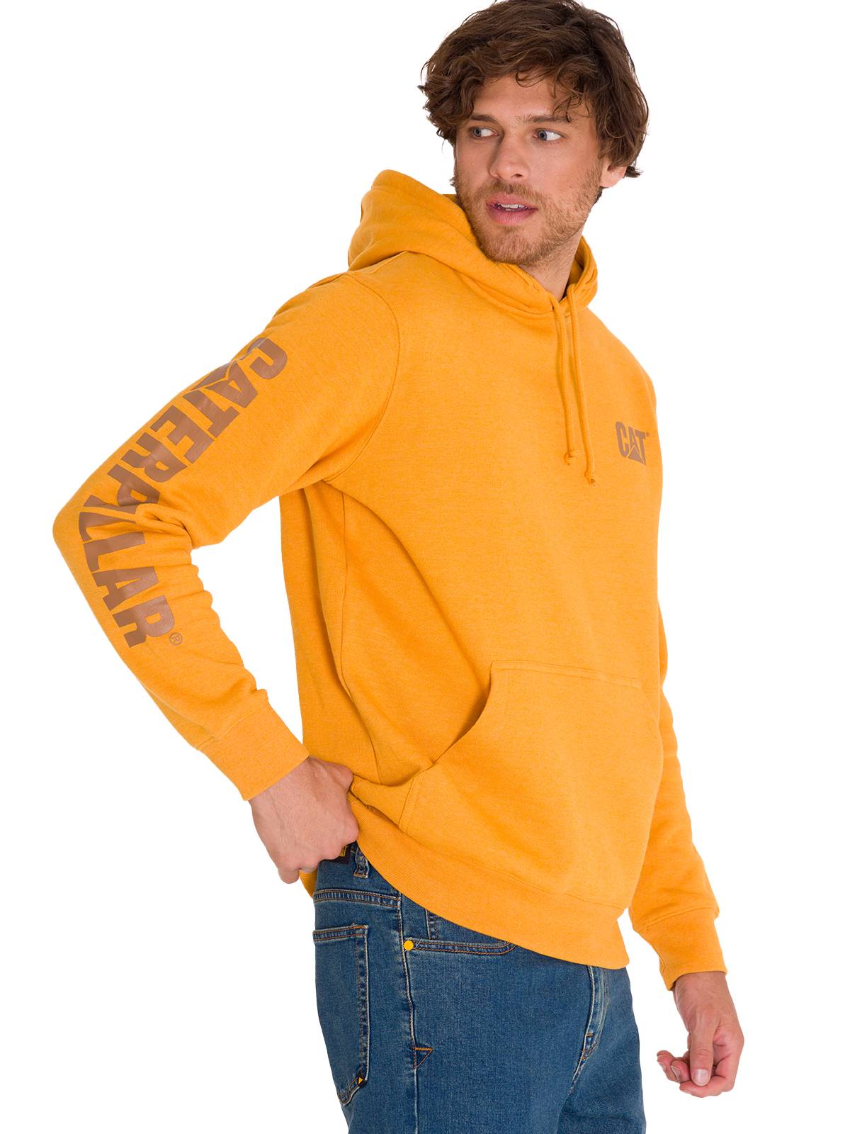Polerón Manga Larga Hombre Trademark Banner Hooded Mostaza Cat