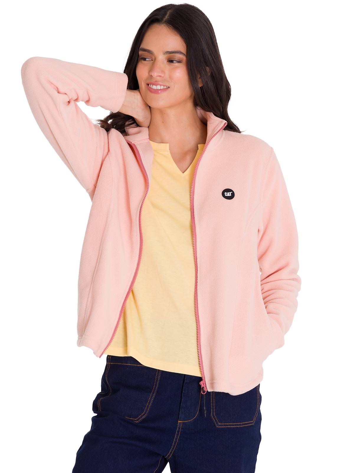 Polar Manga Larga Mujer W Microfleece Full Zip Palo Rosa Cat