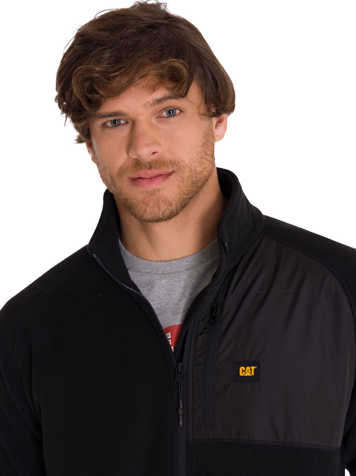 Polar Manga Larga Hombre Fleece Full Zip Negro Cat
