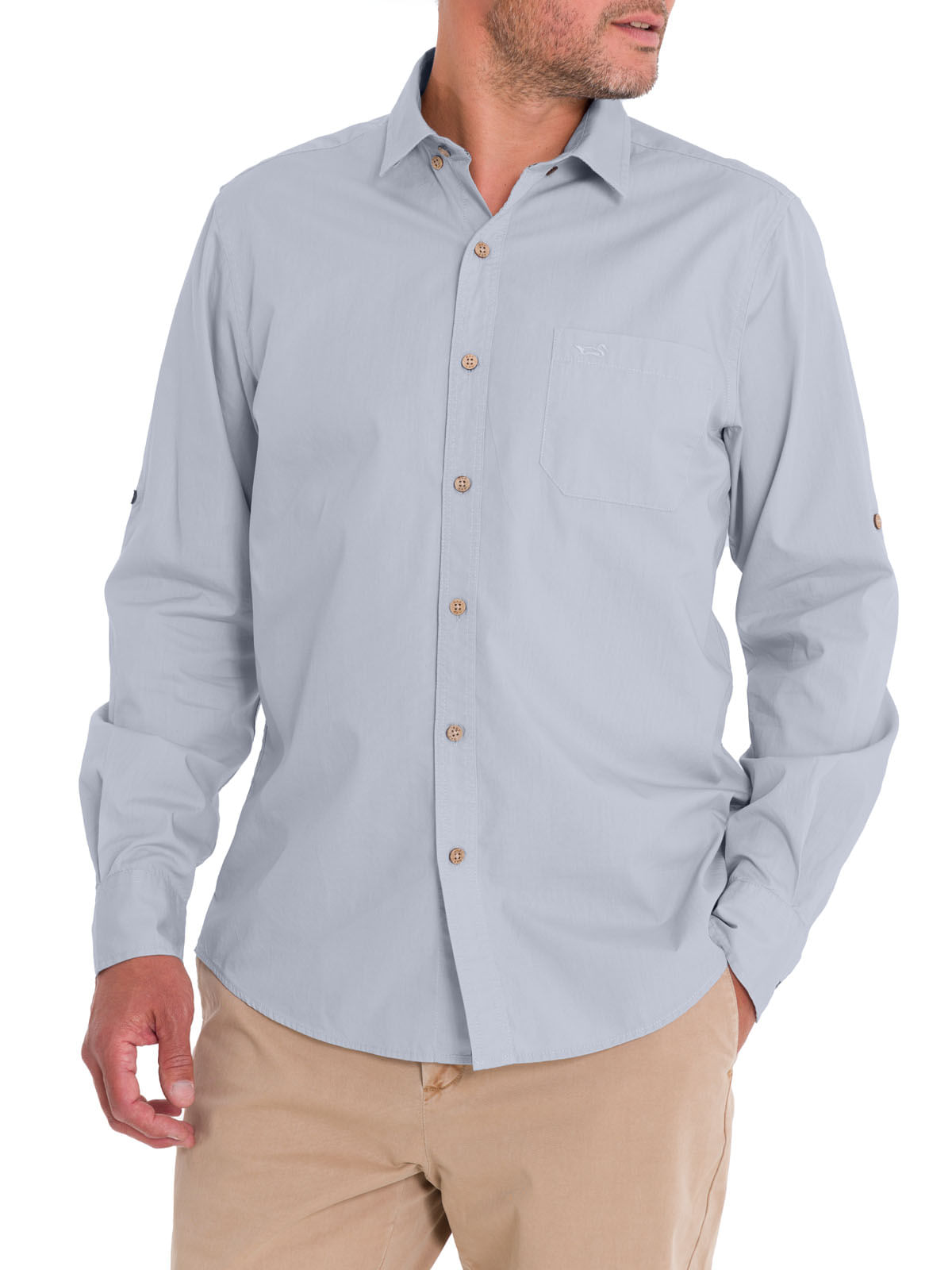 Camisa Algodón Orgánico Hombre Galiton Gris Rockford