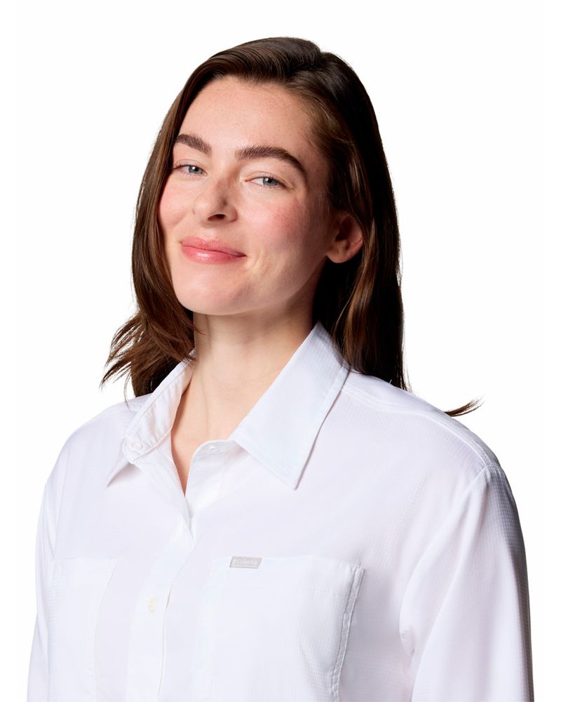 Blusa-Manga-Larga-Mujer-Silver-Ridge-Utility-Blanco-Columbia