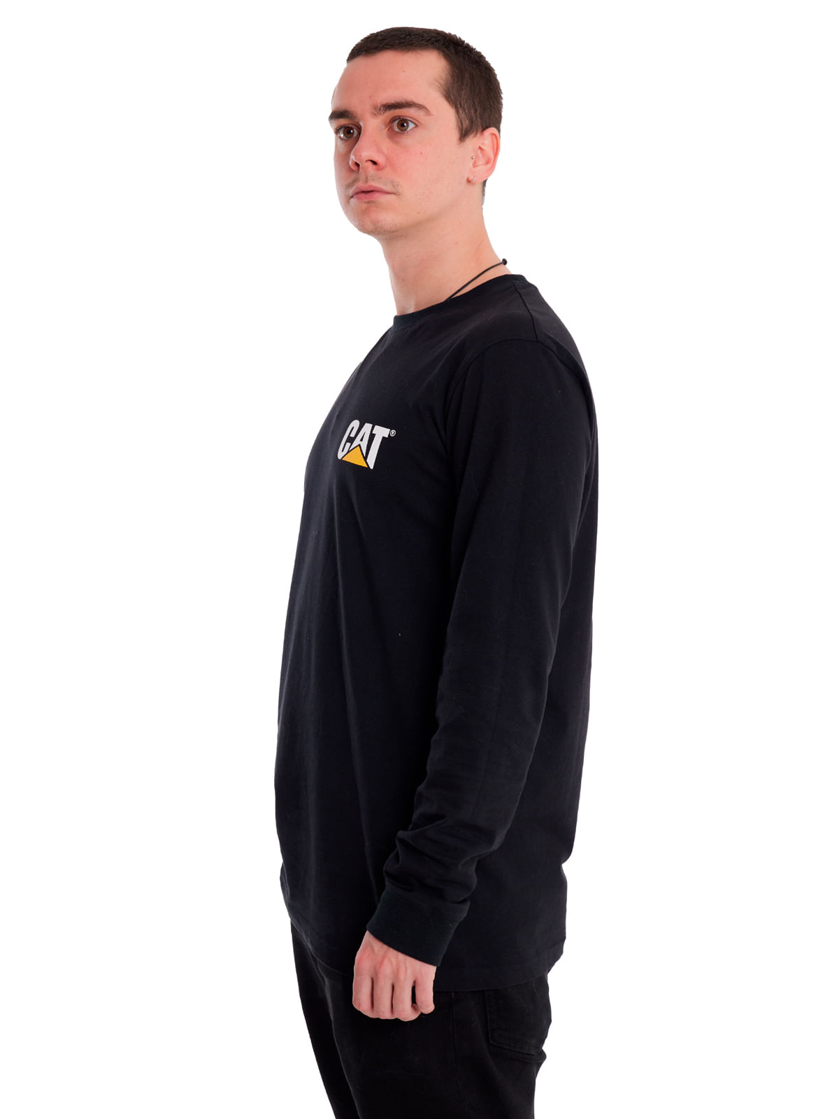 Polera Casual Hombre Trademark Banner Negra Cat