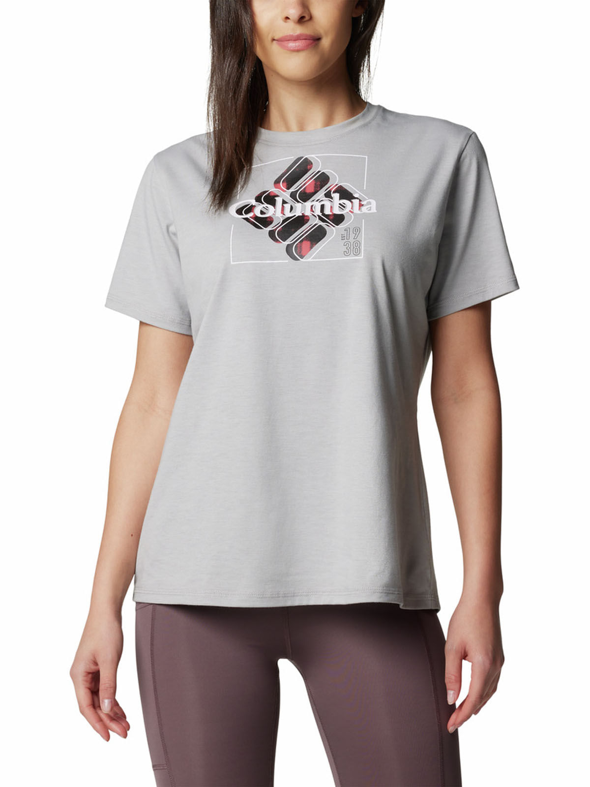 Polera Manga Corta Mujer Sun Trek Graphic Gris Columbia