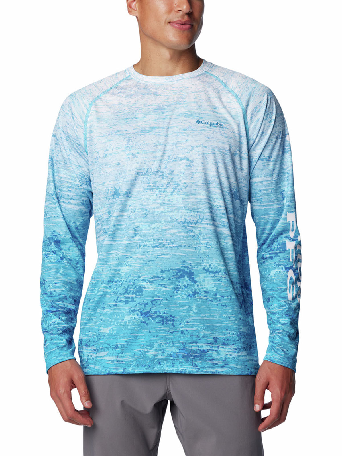 Polera Manga Larga Hombre Super Terminal Tackle Celeste Columbia