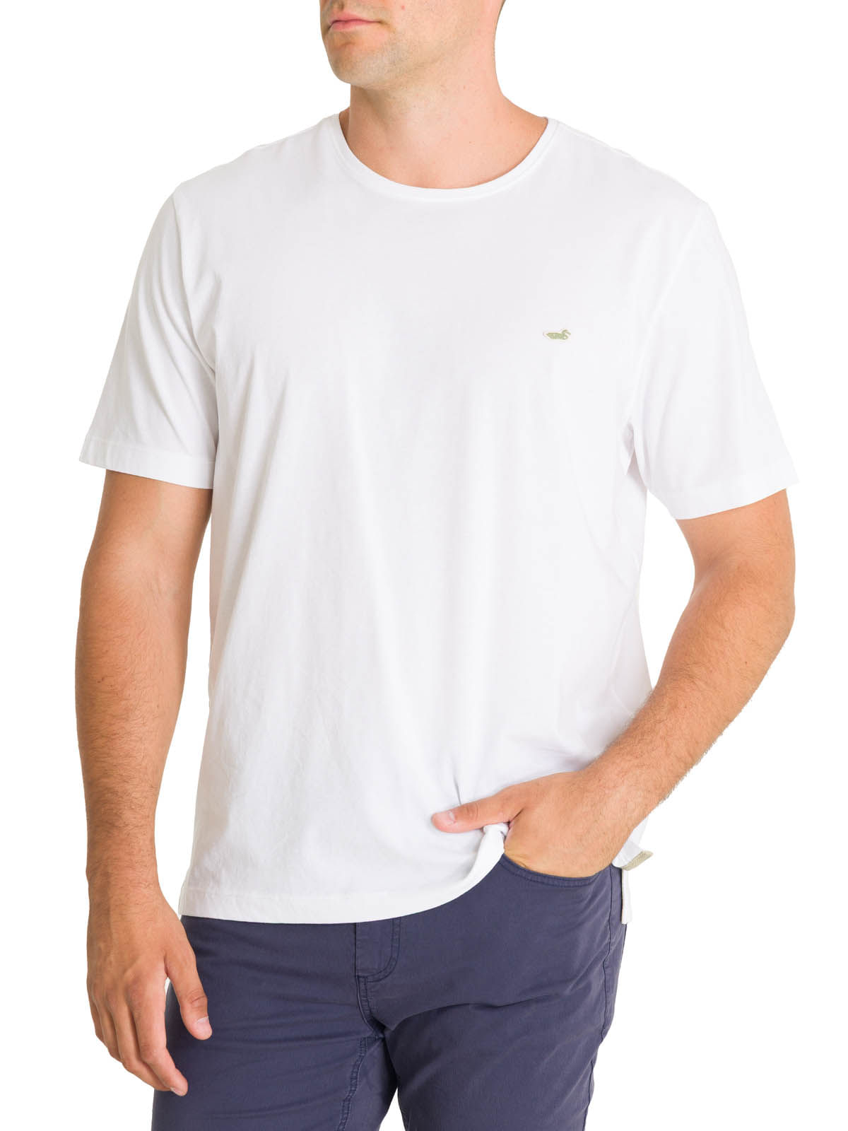 Polera Algodón Orgánico Hombre Basic Blanco Rockford