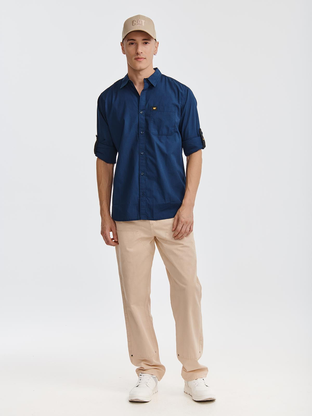 Camisa Manga LargaCasual Hombre Fundation Rojo Azul CAT