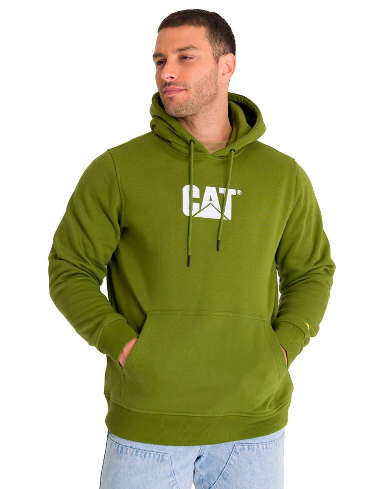 Poleron-Con-Gorro-Hombre-Logo-CAT-Verde-Cat
