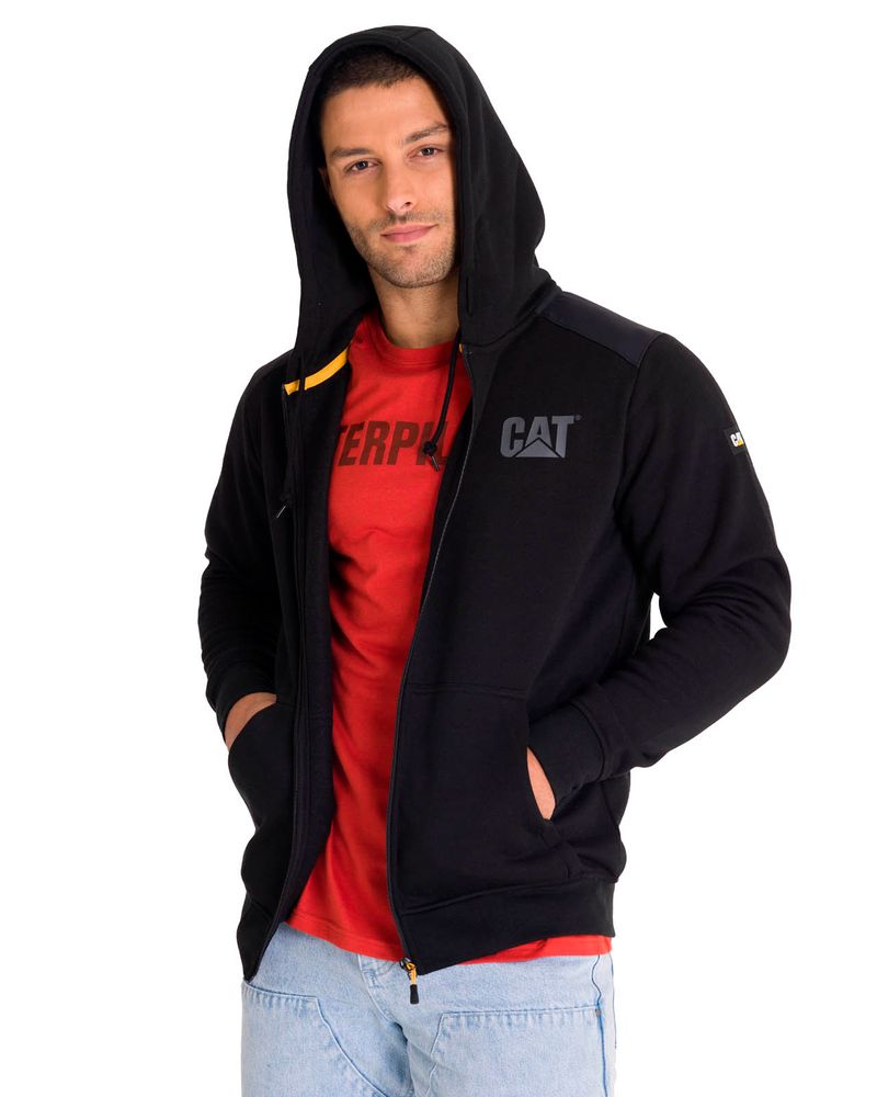 Poleron-con-gorro-Hombre-Essential-Banner-Negro-Cat